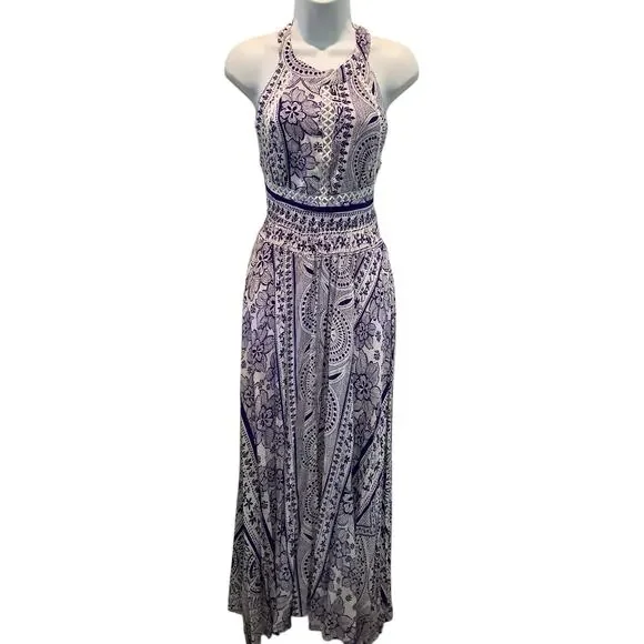 JAASE BOHO ENDLESS SUMMER HALTER MAXI DRESS XS - Picture 2 of 9